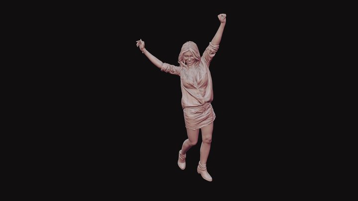 Young Pop Rock Woman 3D Scan 3D Model