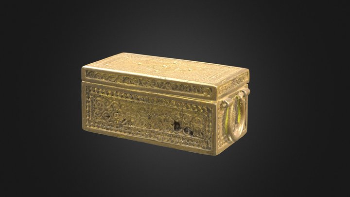 Ver2 Kintsugi 3DTextured Brass Box 3D Model
