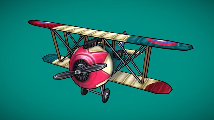Stylized GameArt Plane 3D Model