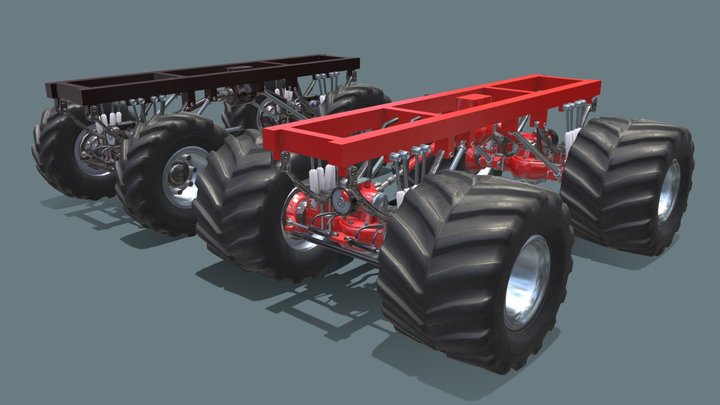 [Game Ready] Monster Truck Chassis 3D Model