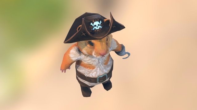Pirate hamster 3D Model
