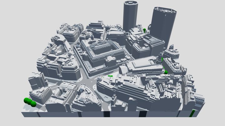 0.1 km2 3D Model of City of London 3D Model