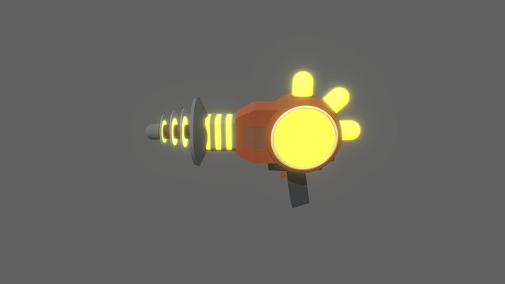 A low-poly Ray Gun 3D Model