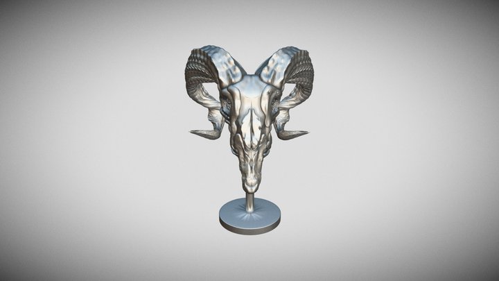 printready goat skull 3D Model