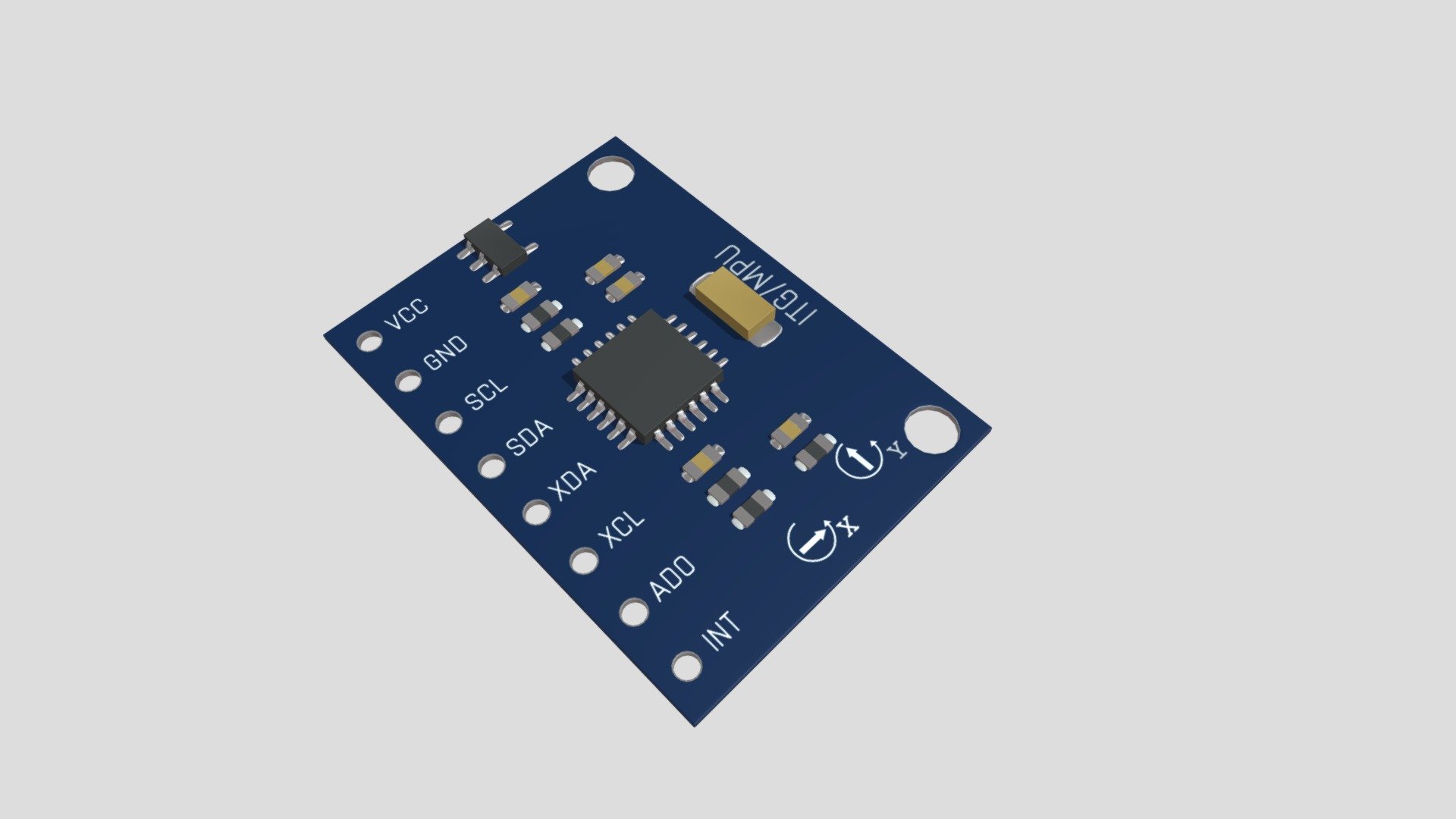 3-Axis Accelerometer And Gyroscope Sensor - 3D model by maekers ...