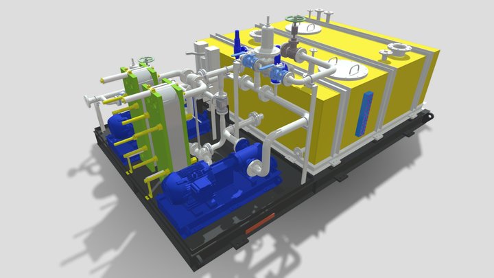 Lube Oil Skid 3D Model