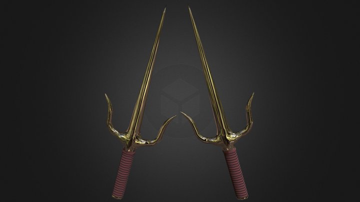 Sai Ninja Weapon 3D Model