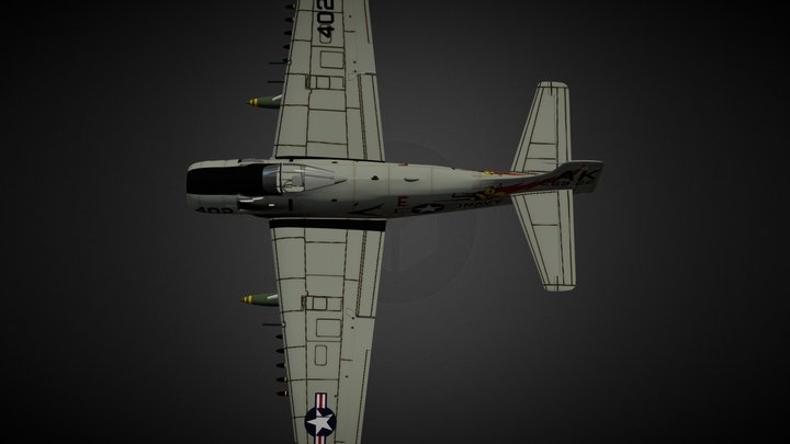 Douglas SkyRaider A-1H v69 3D Model