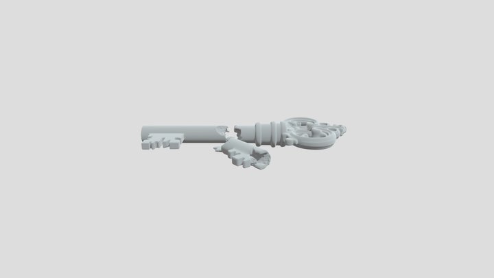 Rusty Ornate Key 3D Model