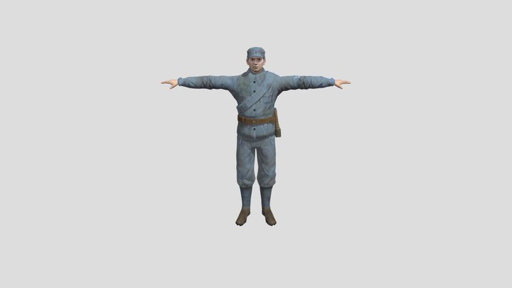 Chinese Soldier 3D Model