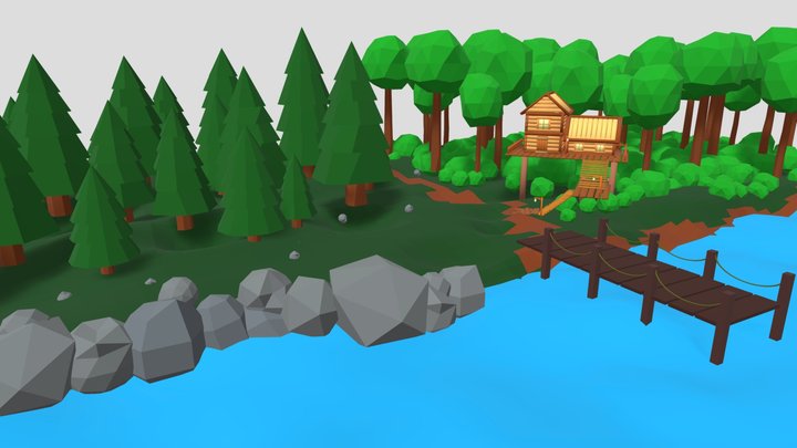LOW POLY FOREST 3D Model