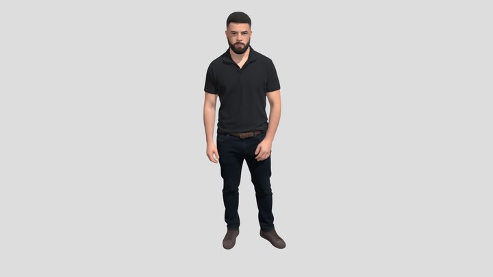 Casual Portrait Of A Man In A Black Polo – Kostenloses 3D-Modell STL