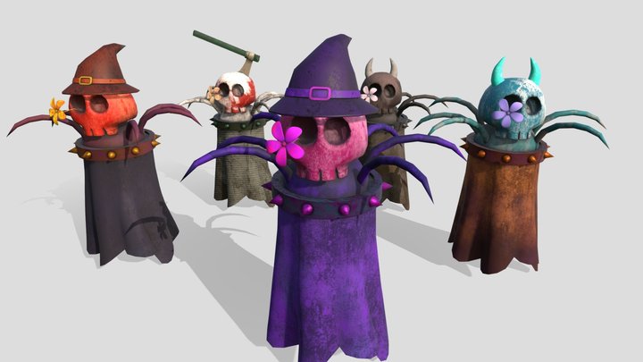 Spooky Ghost 3D Gameready Character - 3D model by SR Studios
