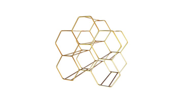 Hexagonal Wine Holder for Archviz Interior Decor 3D Model