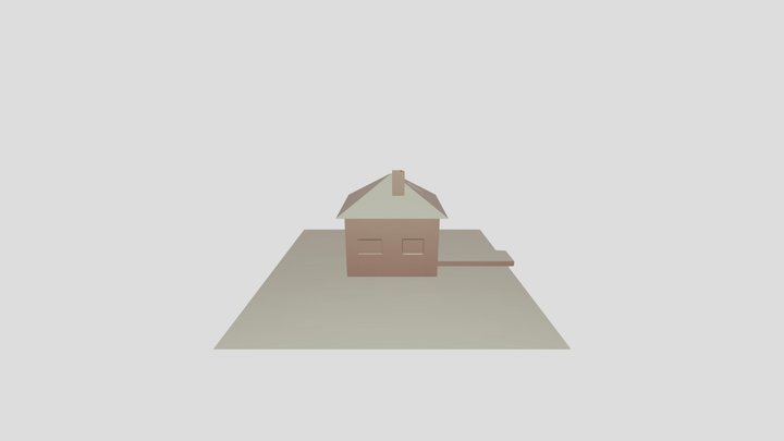Low Poly House With Grass (blender) 3D Model