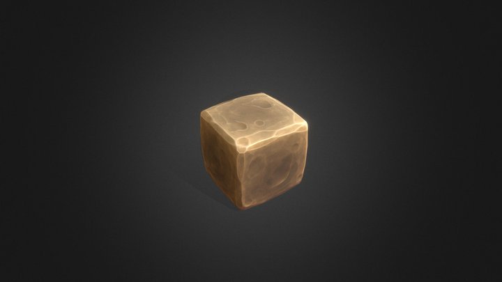 Stylized Low-poly Sand Block 3D Model