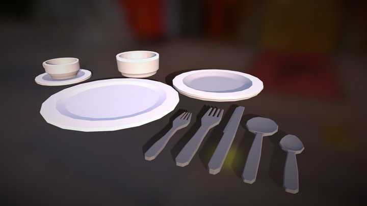 Full Tableware Set 3D Model