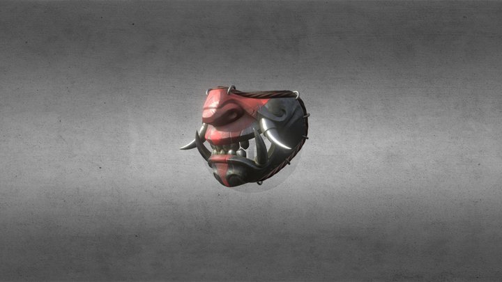Samurai Half Mask 3D Model