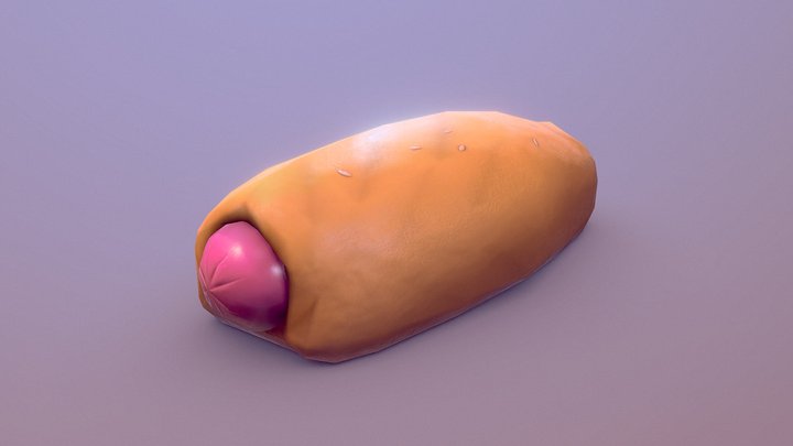 sausage in the dough 3D Model