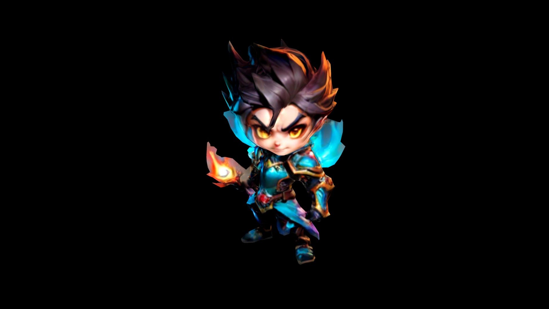 Fierce young warrior with red fire dagger. - Download Free 3D model by ...