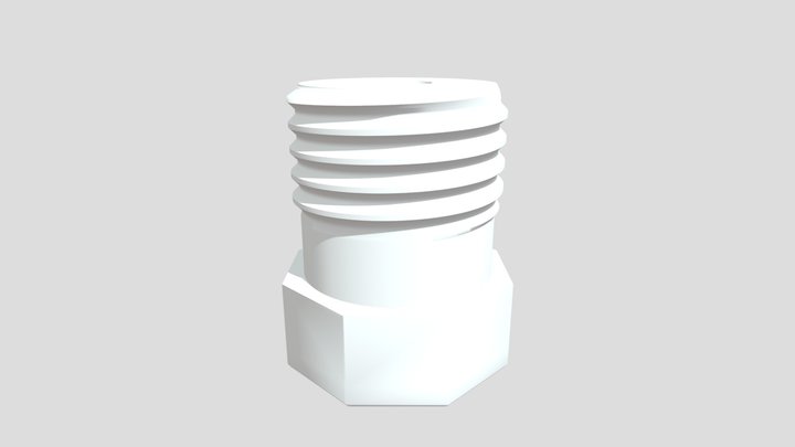 20 Mm Big Thread - Push- Fit Head 3D Model