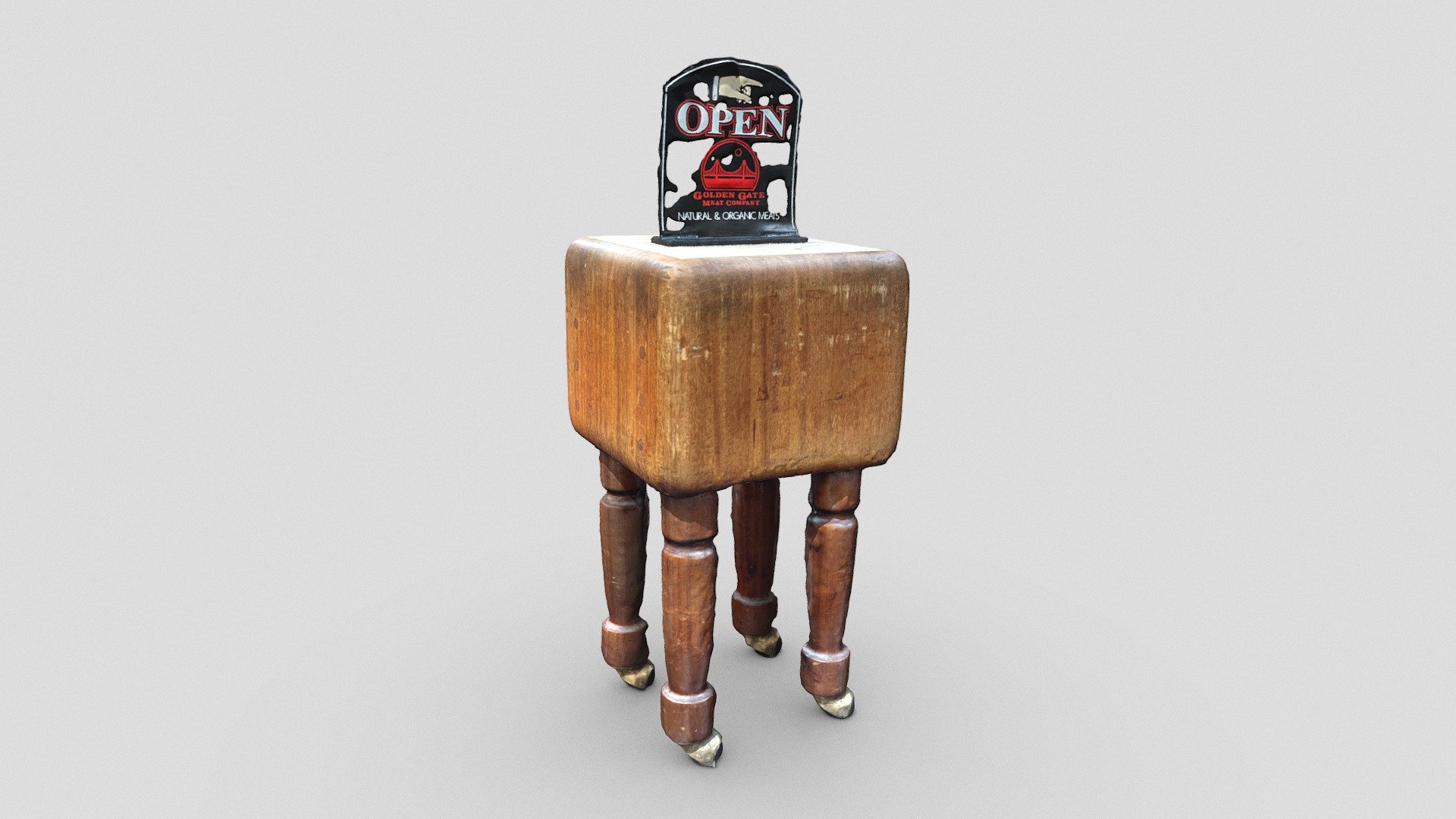 "We're open" stool (Ferry Building, SF)