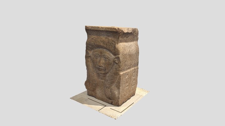 Column capital depicting Hathor 3D Model