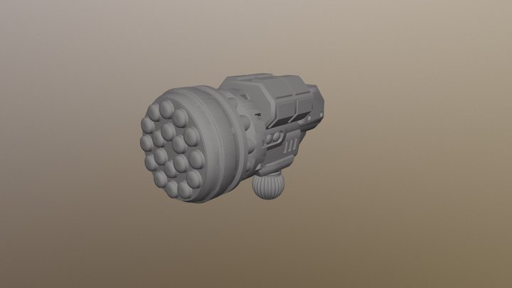 Rebel 28mm Viper Weapon-18 Pack Missile Launcher 3D Model