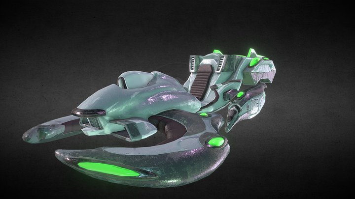 Futuristic Hover Bike 3D Model