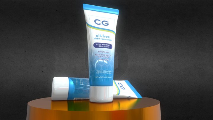 Face Wash Product 3D Model (Tube) 3D Model