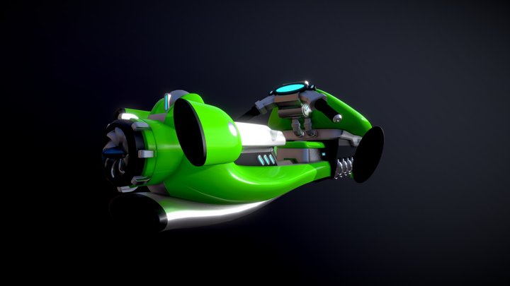 Hoverbike_v13_green WIP 3D Model