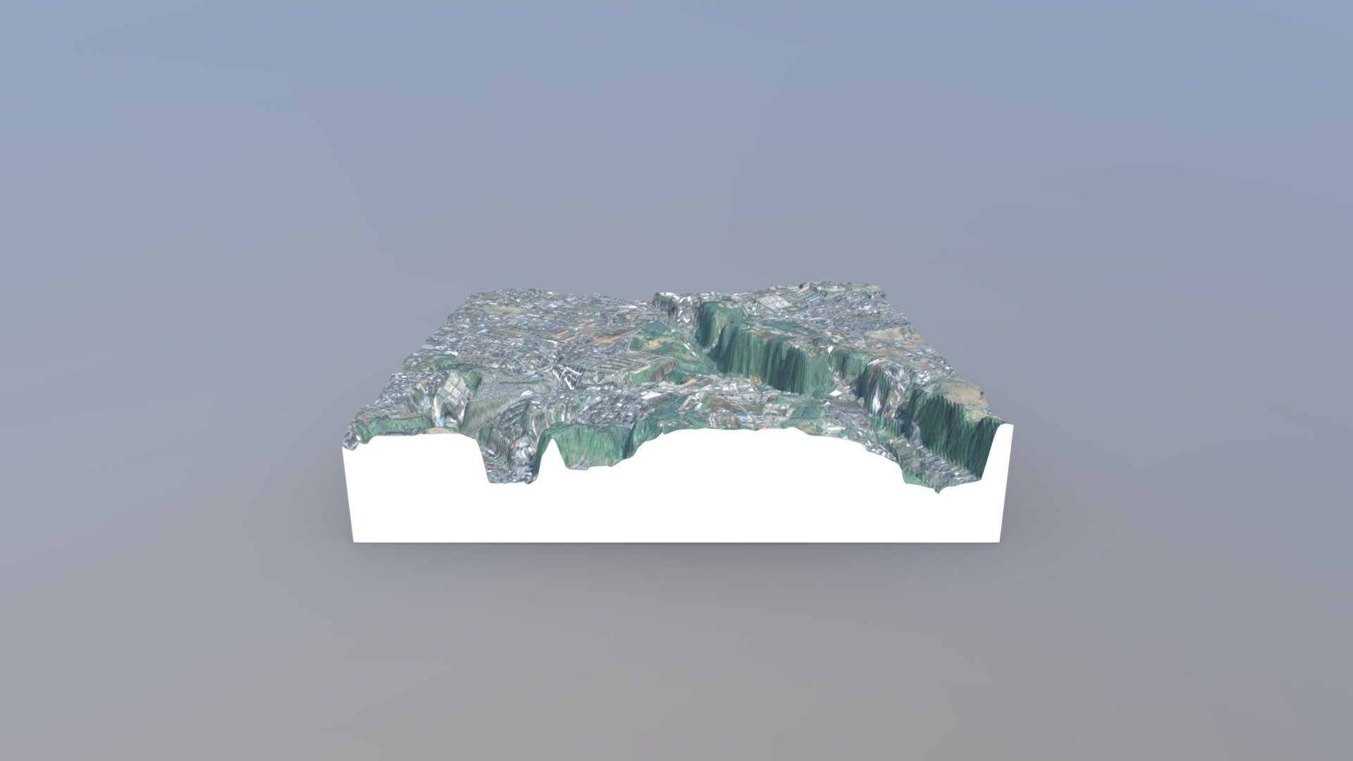 加曽利貝塚周辺の地形1　地理院地図3Dモデル