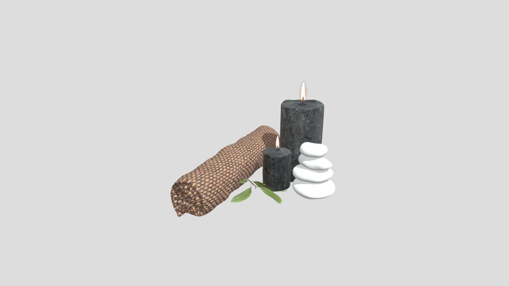 Towel And Stones And Candles
