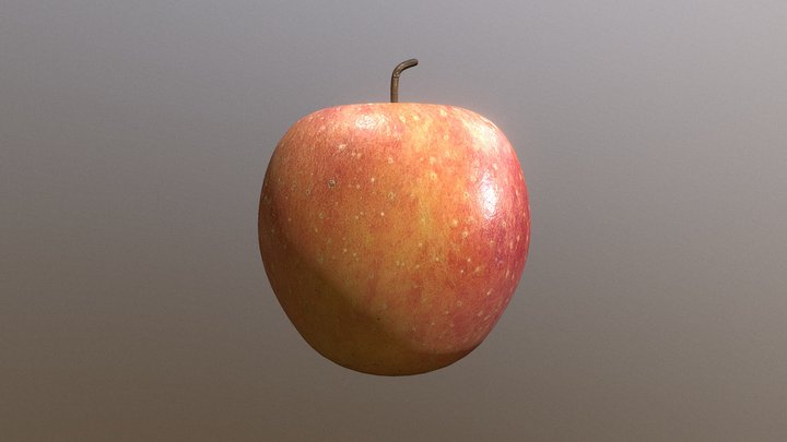 Realistic Apple (photographed texture) 3D Model