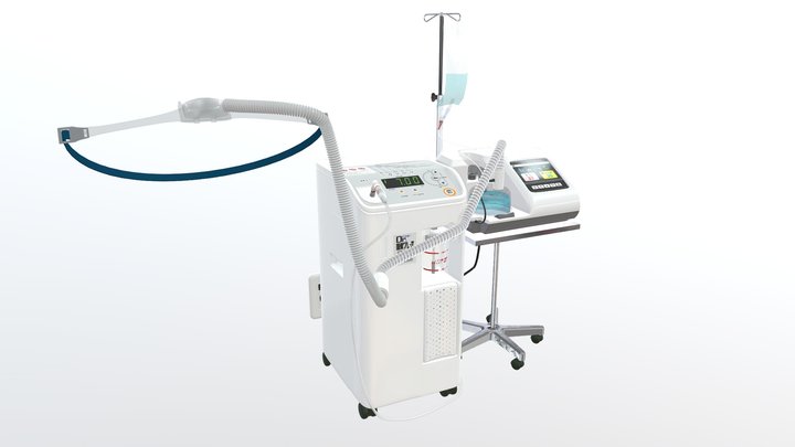 在宅医療 HFNC　Home High-Flow Oxygen Therapy 3D Model
