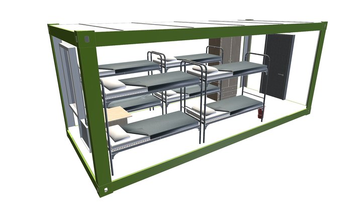 Блок-контейнер жилой на 8 человек 3D Model