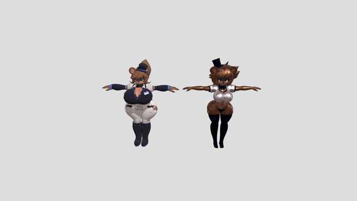 Extra thicc freni next to thicc freni 3D Model