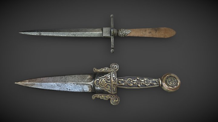 Set of steel daggers