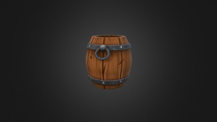 Cartoon Barrel 3D Model