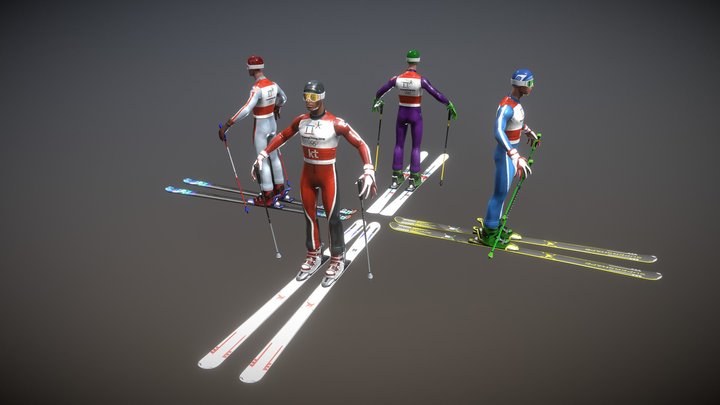 Skier 3D Model