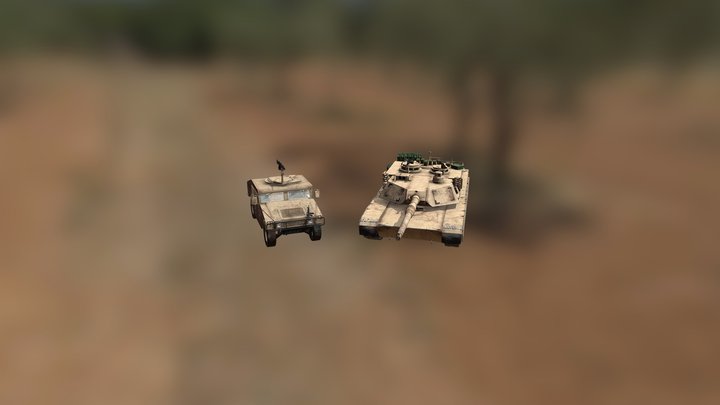 HMMWV & M1 Abrams 3D Model