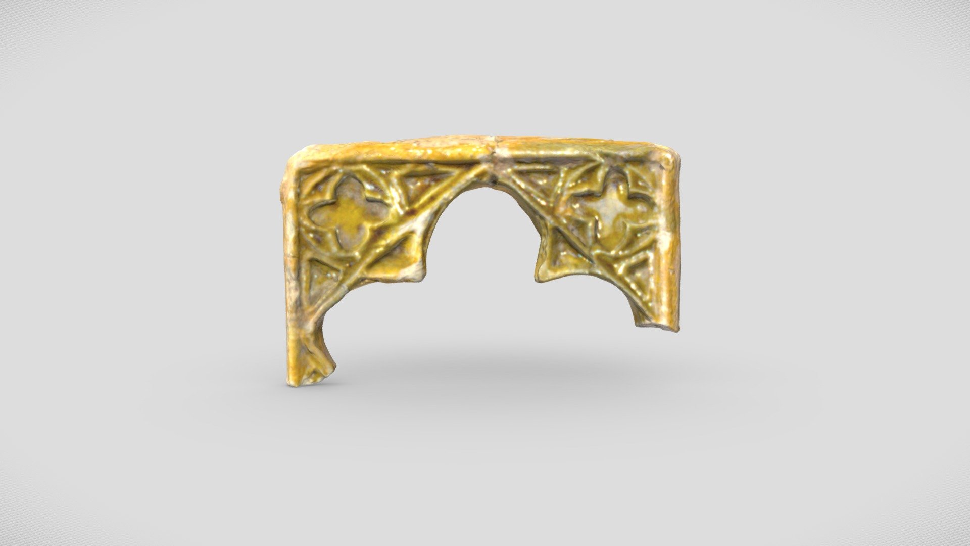 Bowl tile with quatrefoil — Sketchfab embed 3D viewer