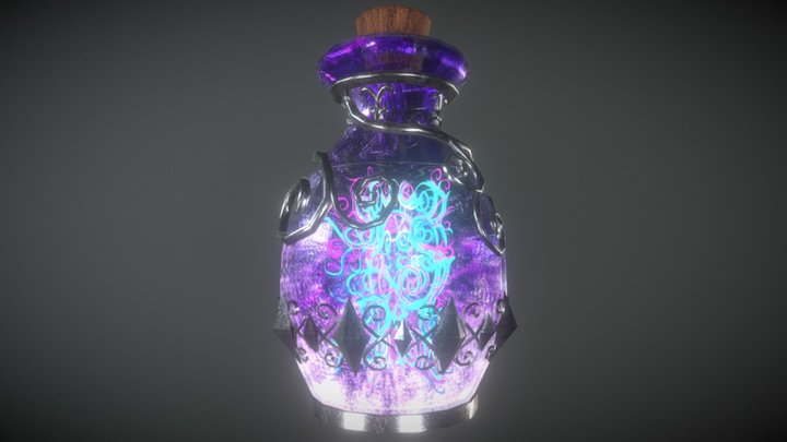 Glowing Potion Bottle 3D Model