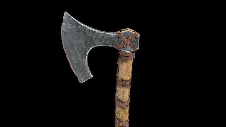 Two handed Viking Axe 3D Model