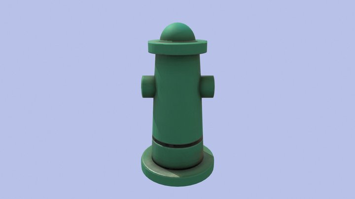 Low Poly Firehydrant 3D Model