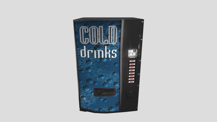 Cold Drinks Vending Machine - Low Poly 3D Model