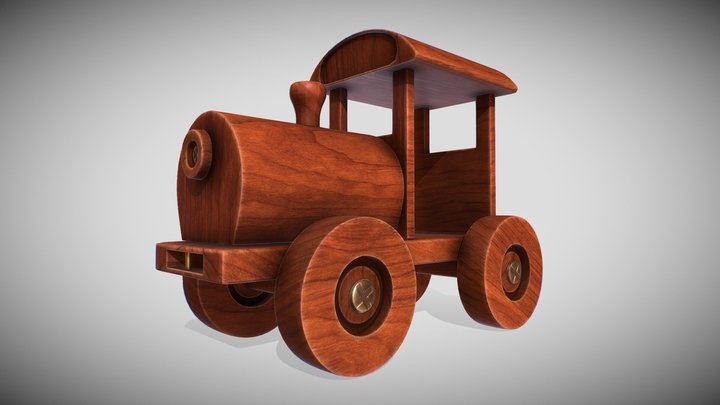 Wooden train toy 3D Model