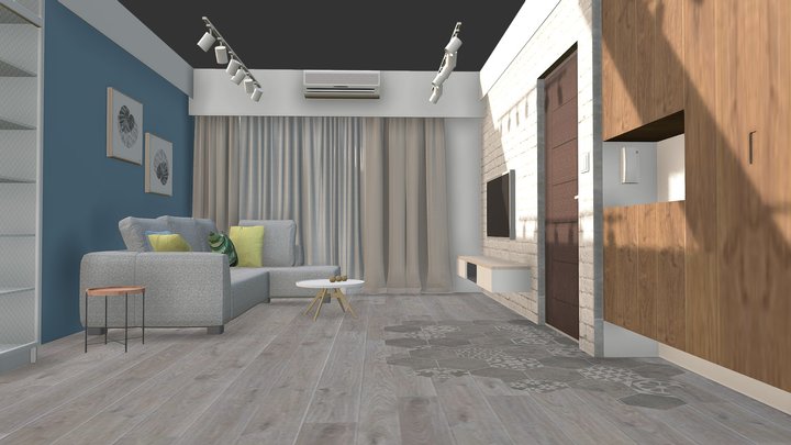 後港公寓(客廳) 3D Model