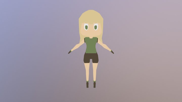 Girl Low Poly 3D Model