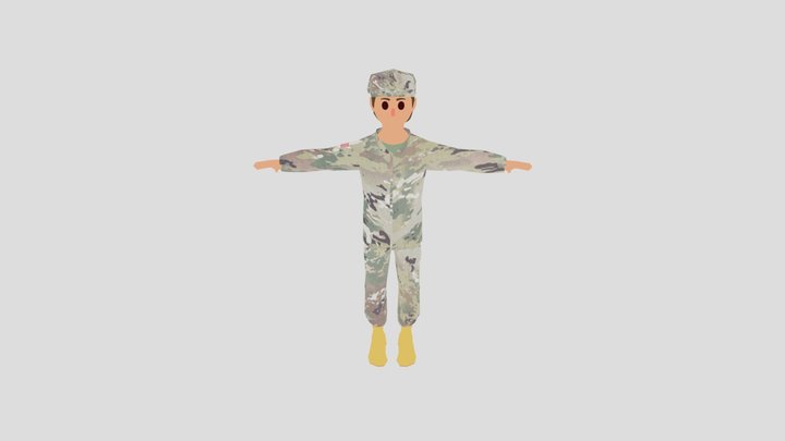 Male Army Uniform 3D Model
